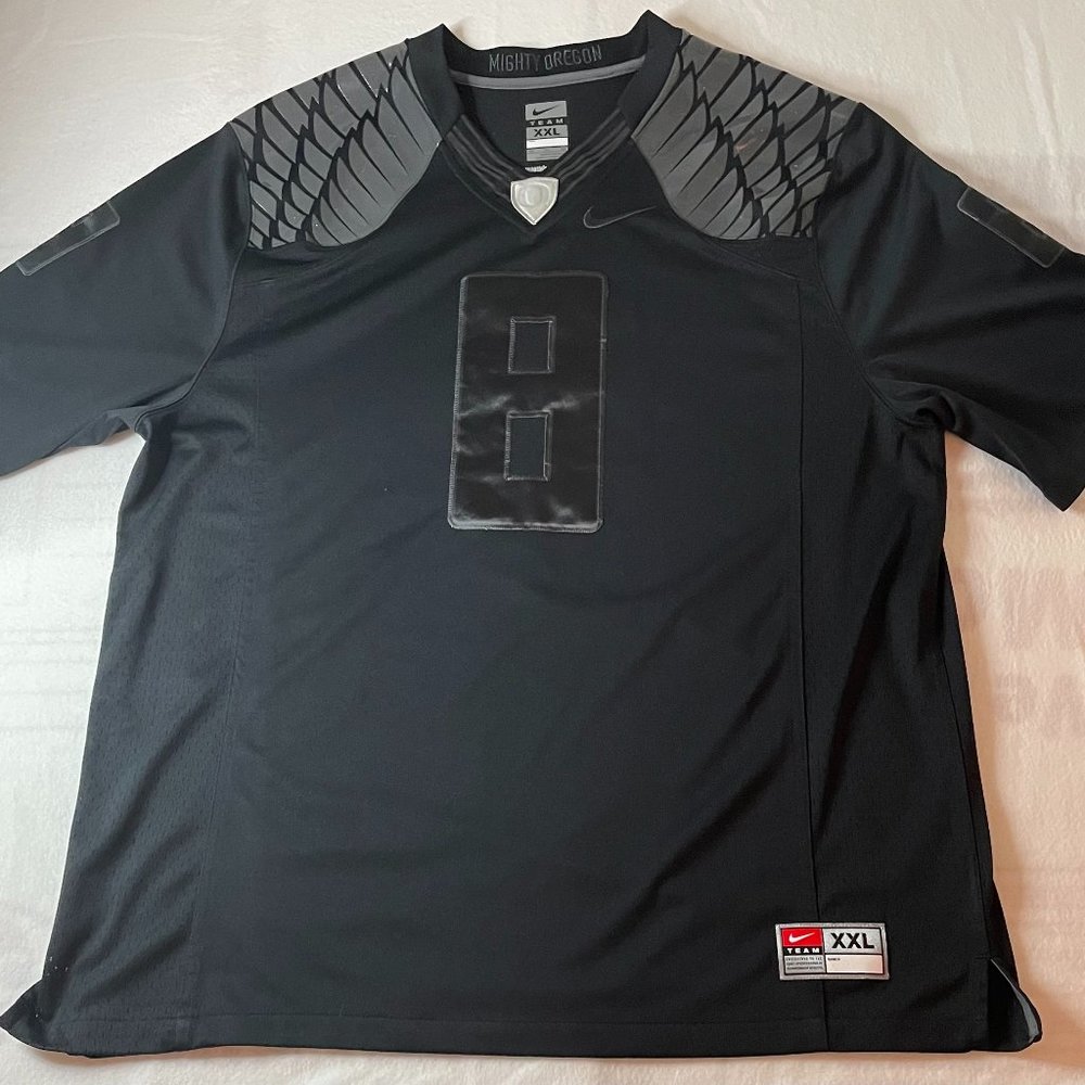 Nike Jersey Men’s Sz 2XL Mighty Oregon Ducks #8 Marcus Mariota Black Football